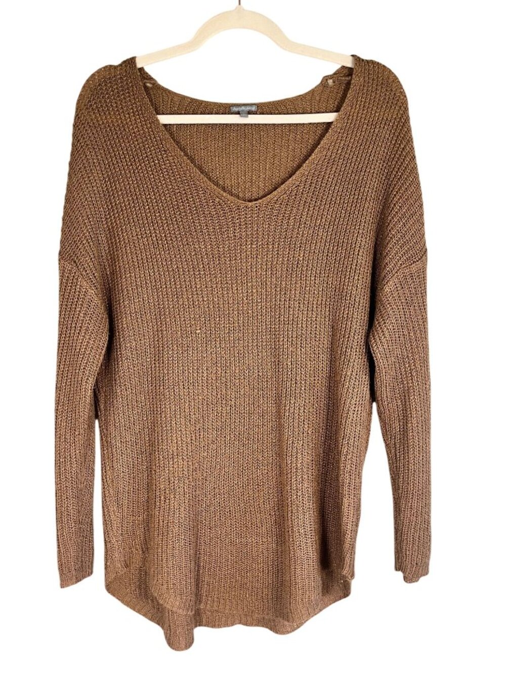 Neutral Knit Tunic Sweater Tan L Earthy Granola Boho Indie Minimalist Chic Beach